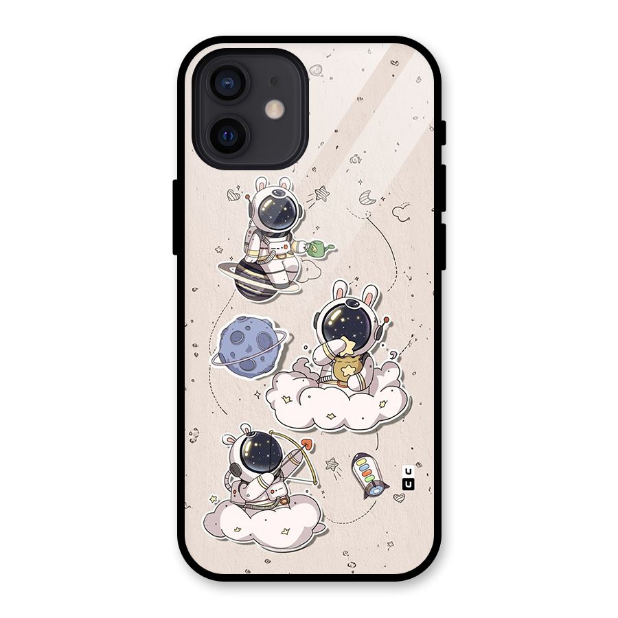 Lovely Astronaut Playing Glass Back Case for iPhone 12