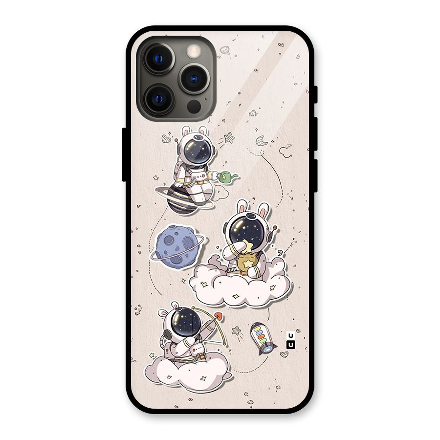 Lovely Astronaut Playing Glass Back Case for iPhone 12 Pro Max