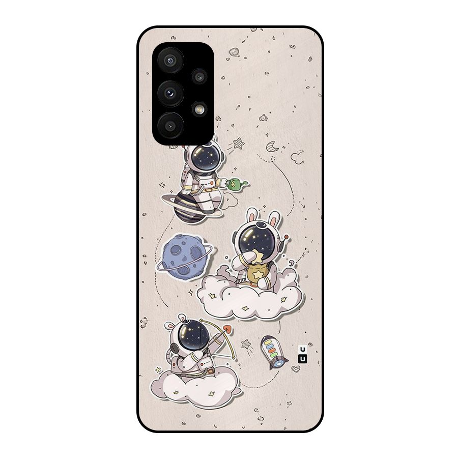 Lovely Astronaut Playing Metal Back Case for Galaxy A23