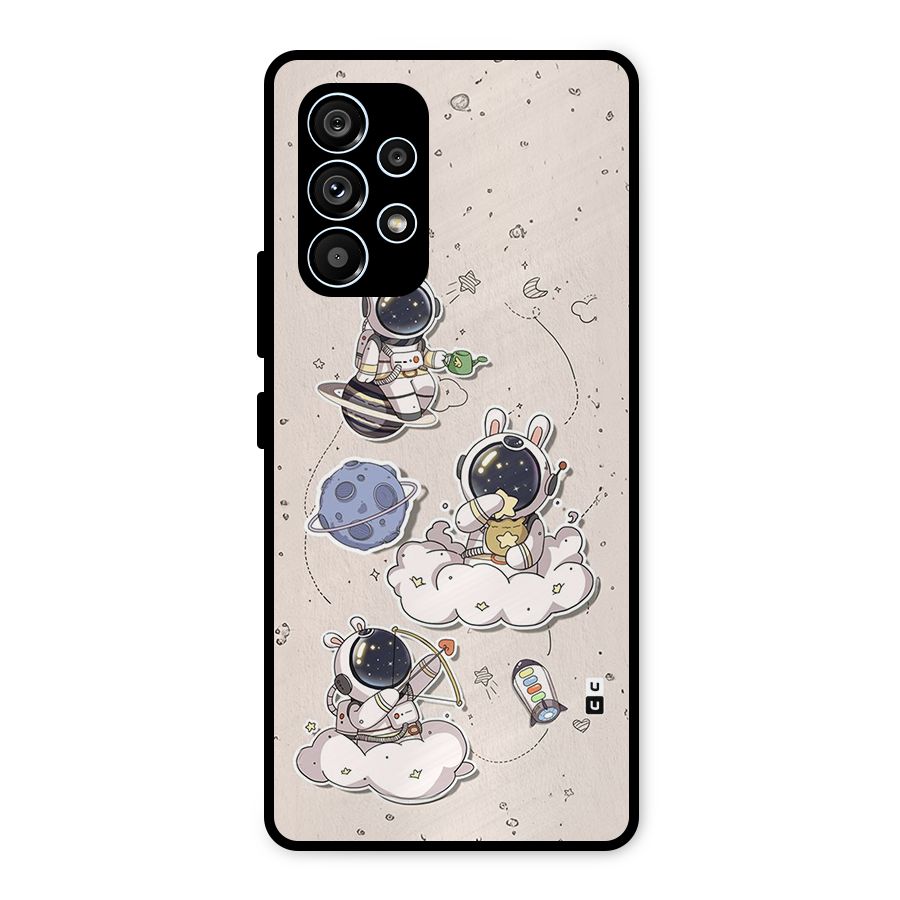 Lovely Astronaut Playing Metal Back Case for Galaxy A53 5G