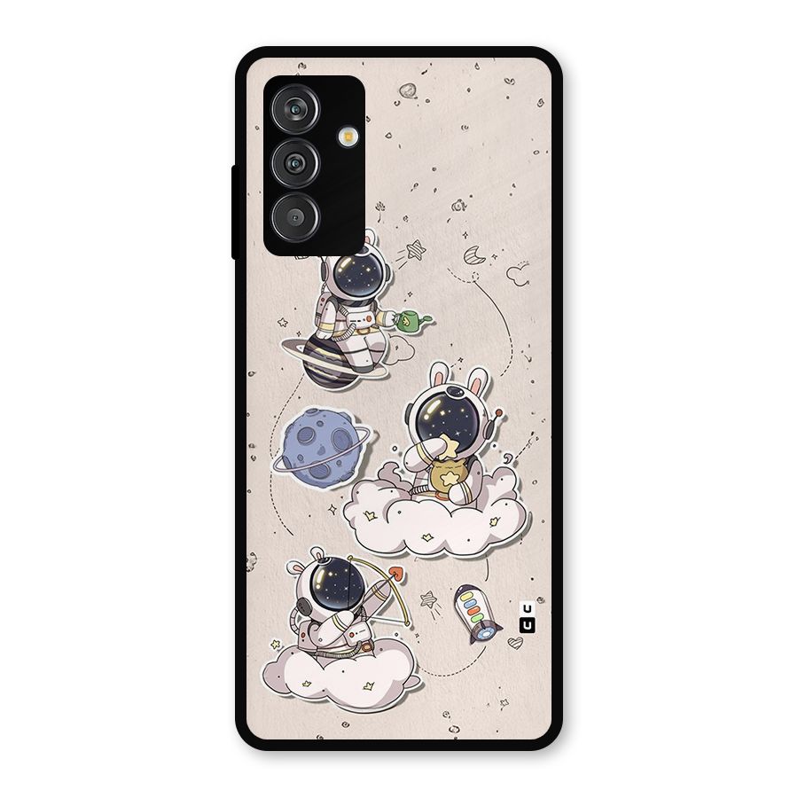 Lovely Astronaut Playing Metal Back Case for Galaxy F13