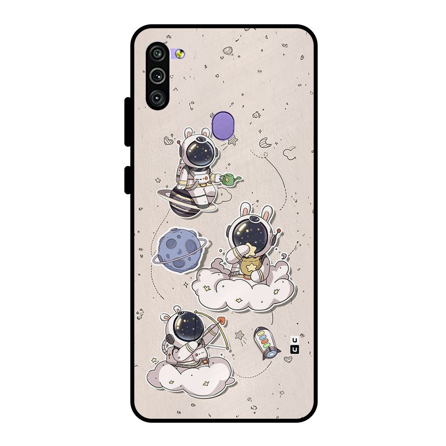 Lovely Astronaut Playing Metal Back Case for Galaxy M11