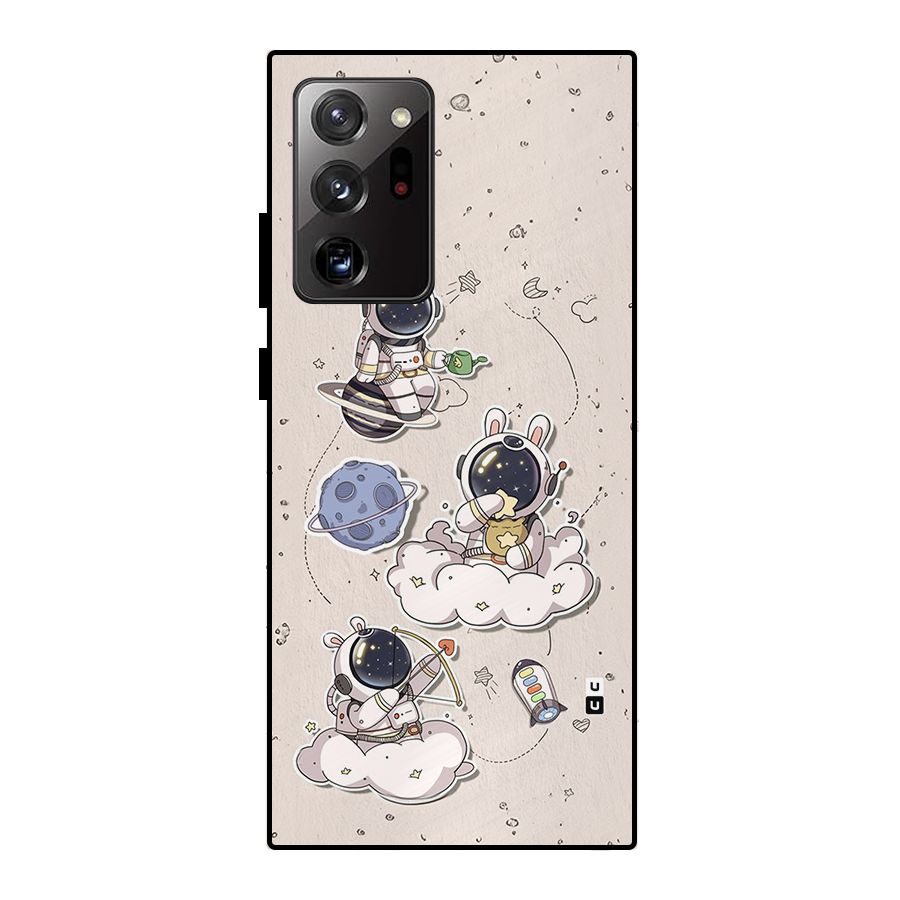 Lovely Astronaut Playing Metal Back Case for Galaxy Note 20 Ultra