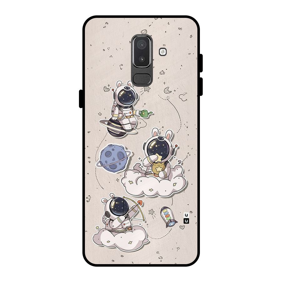 Lovely Astronaut Playing Metal Back Case for Galaxy On8 (2018)
