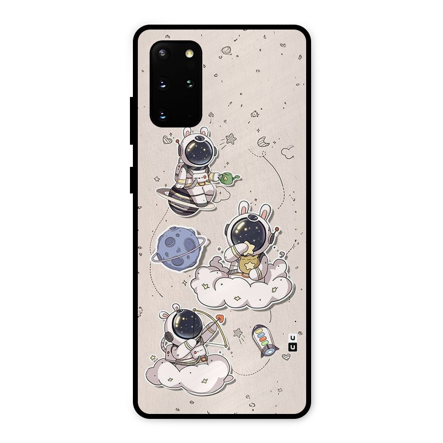 Lovely Astronaut Playing Metal Back Case for Galaxy S20 Plus
