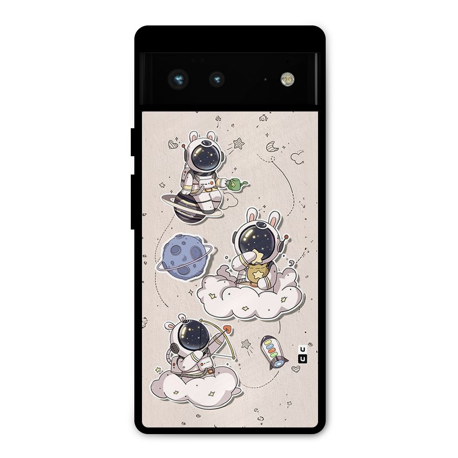 Lovely Astronaut Playing Metal Back Case for Google Pixel 6
