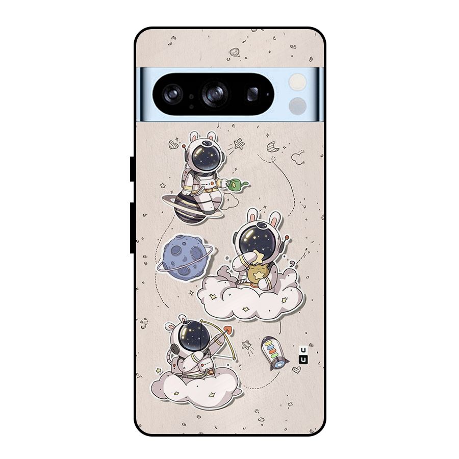 Lovely Astronaut Playing Metal Back Case for Google Pixel 8 Pro
