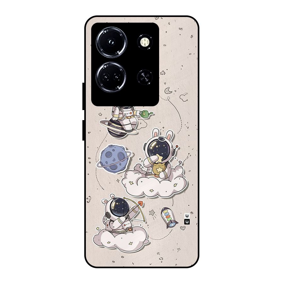 Lovely Astronaut Playing Metal Back Case for Infinix Note 30 5G