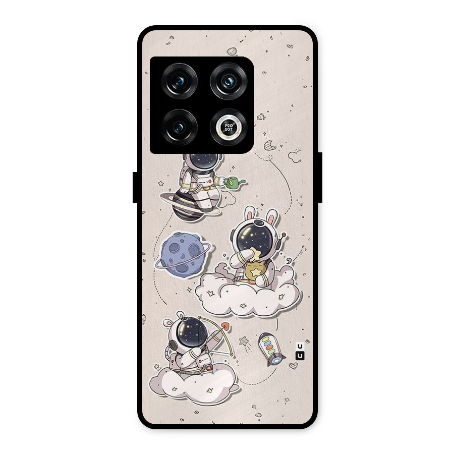 Lovely Astronaut Playing Metal Back Case for OnePlus 10 Pro 5G