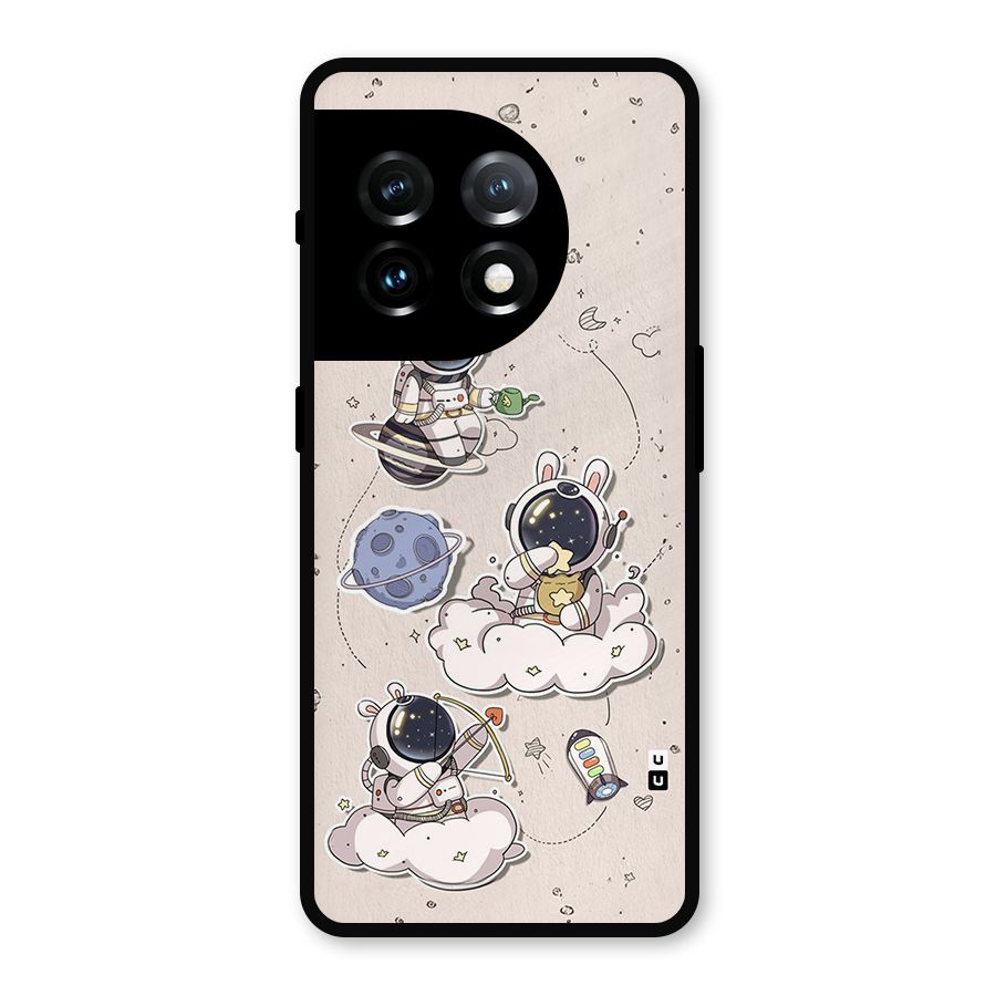 Lovely Astronaut Playing Metal Back Case for OnePlus 11