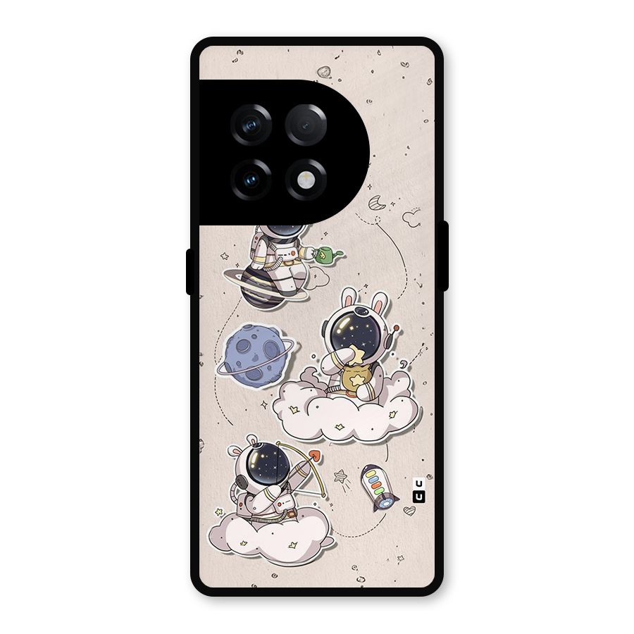 Lovely Astronaut Playing Metal Back Case for OnePlus 11R