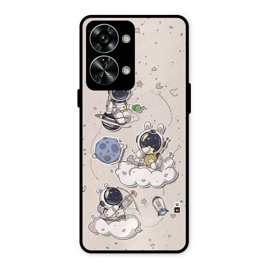 Lovely Astronaut Playing Metal Back Case for OnePlus Nord 2T