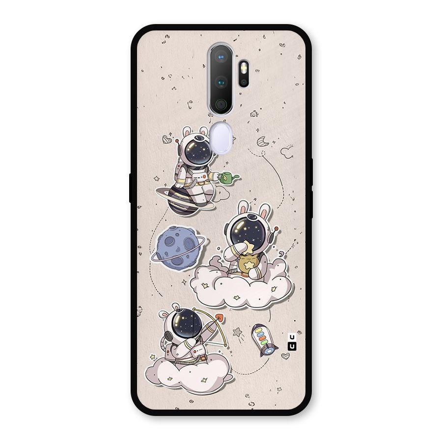 Lovely Astronaut Playing Metal Back Case for Oppo A9 (2020)