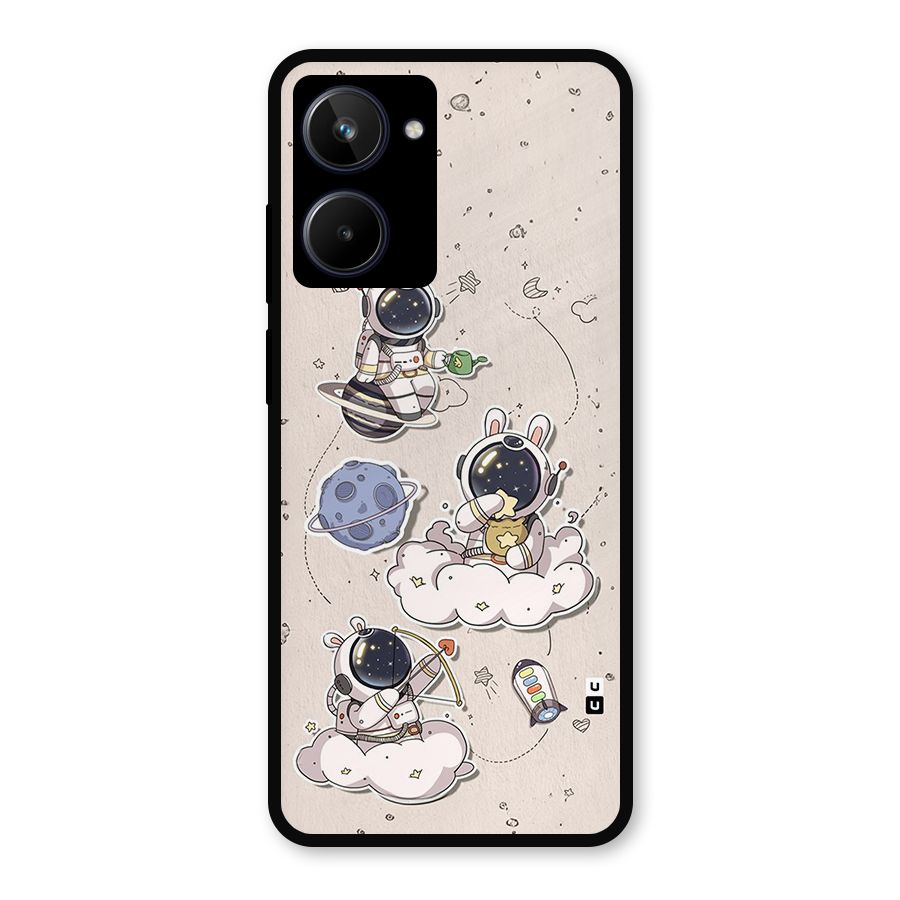 Lovely Astronaut Playing Metal Back Case for Realme 10