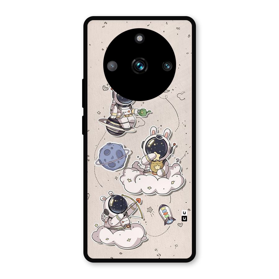 Lovely Astronaut Playing Metal Back Case for Realme 11 Pro Plus