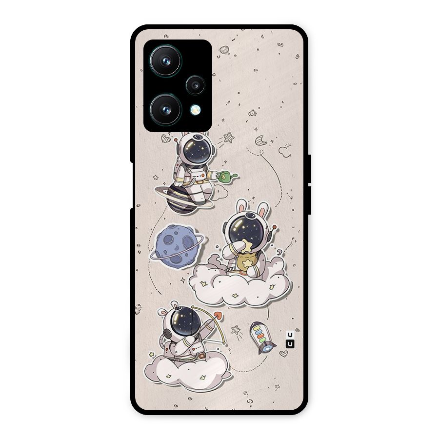 Lovely Astronaut Playing Metal Back Case for Realme 9 Pro 5G