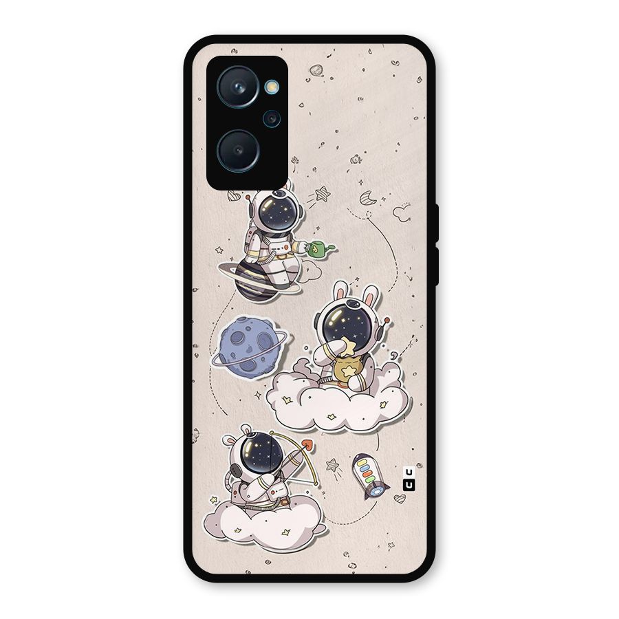 Lovely Astronaut Playing Metal Back Case for Realme 9i