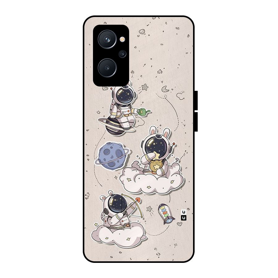 Lovely Astronaut Playing Metal Back Case for Realme 9i 5G