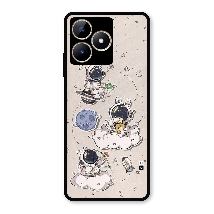 Lovely Astronaut Playing Metal Back Case for Realme C53