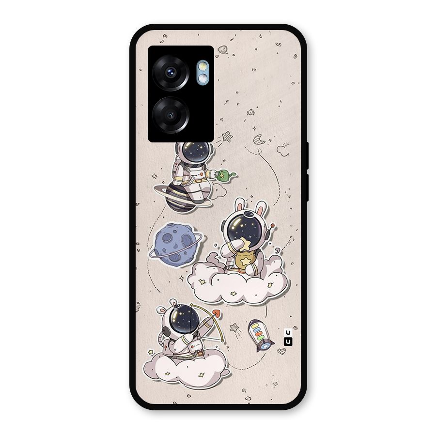 Lovely Astronaut Playing Metal Back Case for Realme Narzo 50 5G