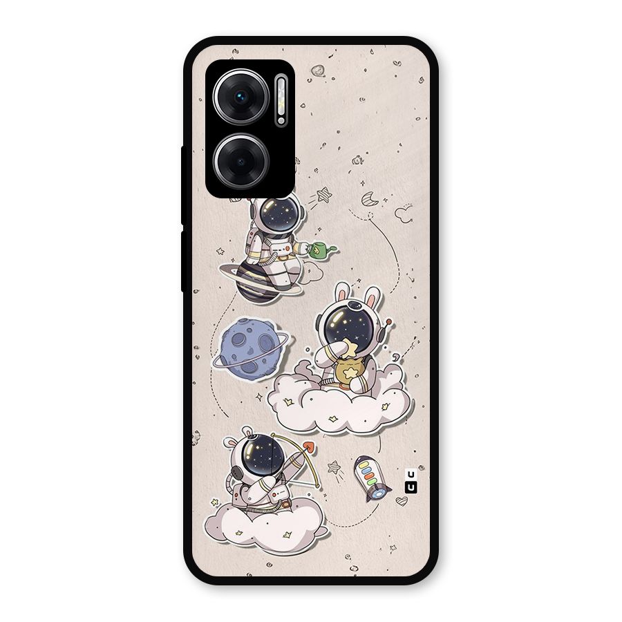 Lovely Astronaut Playing Metal Back Case for Redmi 11 Prime 5G