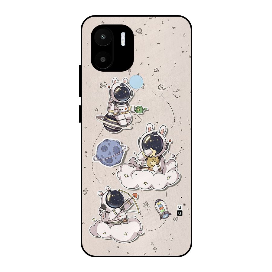 Lovely Astronaut Playing Metal Back Case for Redmi A2 Plus