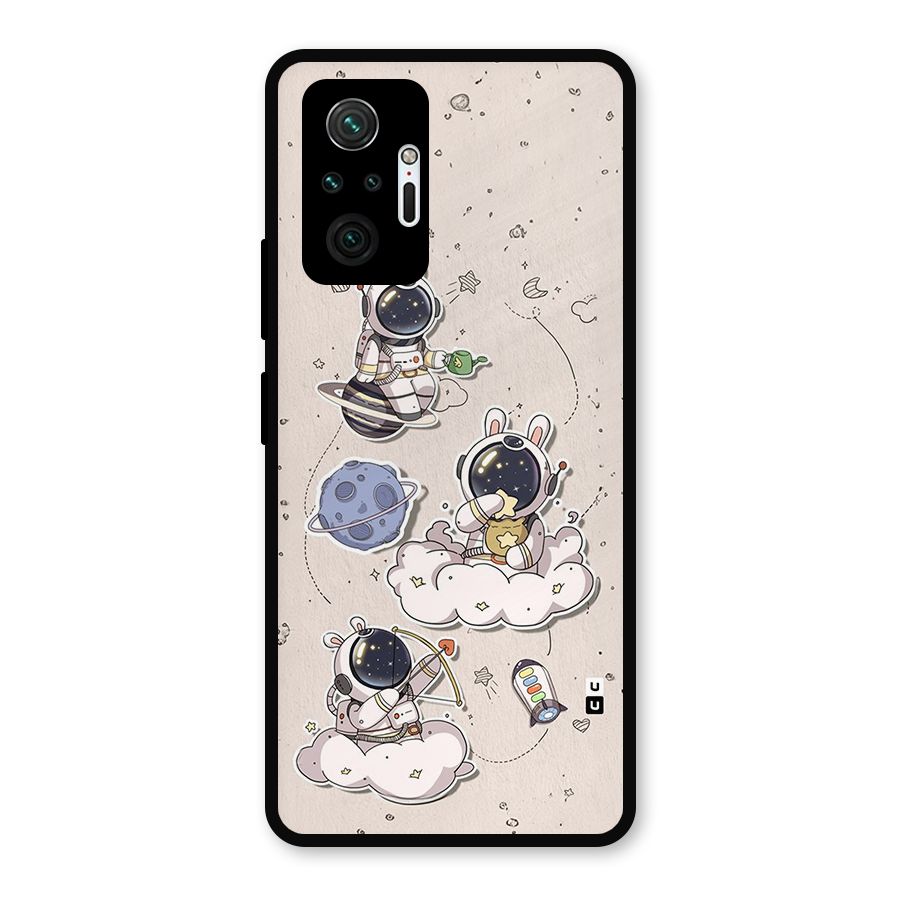 Lovely Astronaut Playing Metal Back Case for Redmi Note 10 Pro