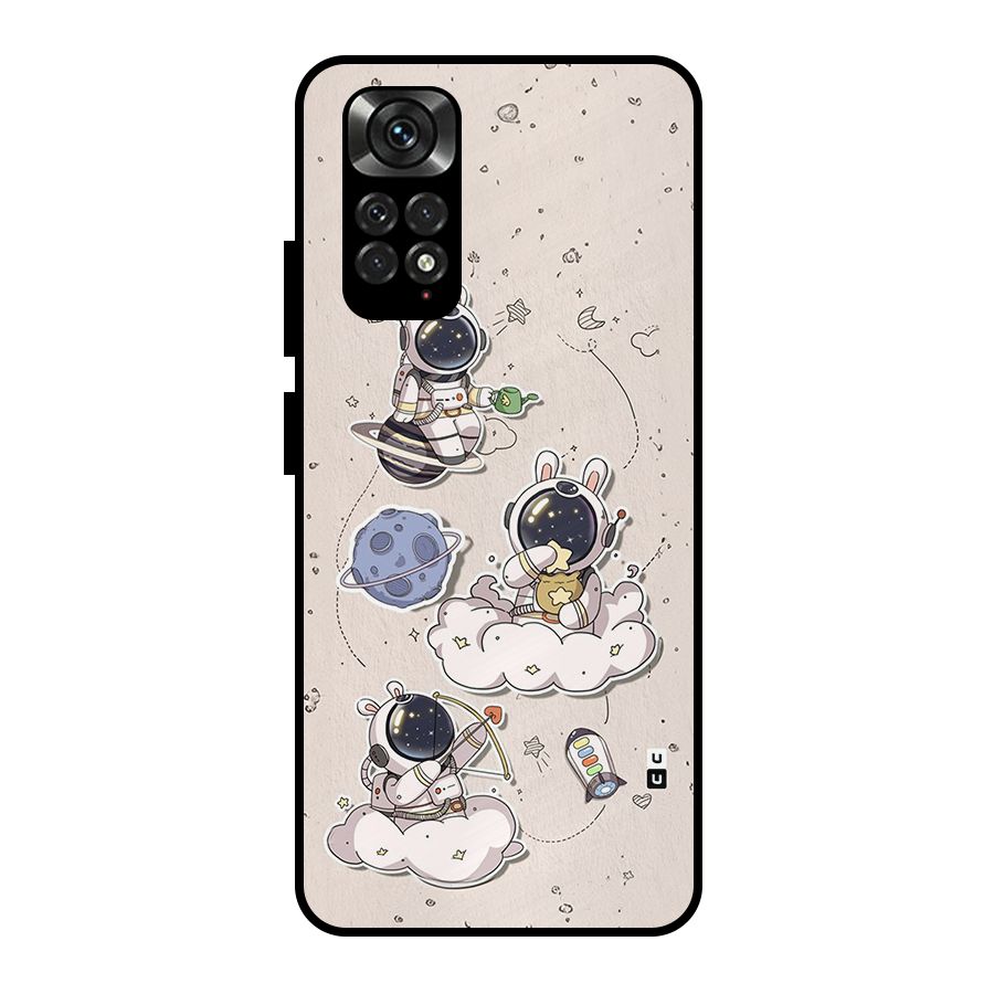 Lovely Astronaut Playing Metal Back Case for Redmi Note 11 Pro Plus 5G