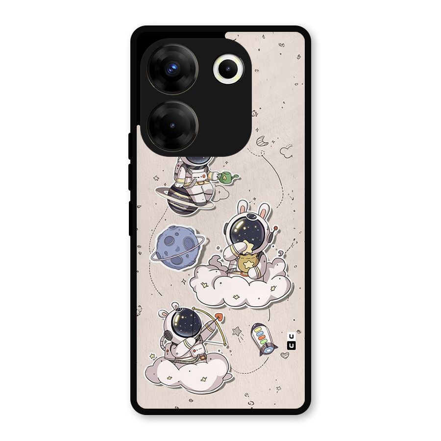 Lovely Astronaut Playing Metal Back Case for Tecno Camon 20 Pro