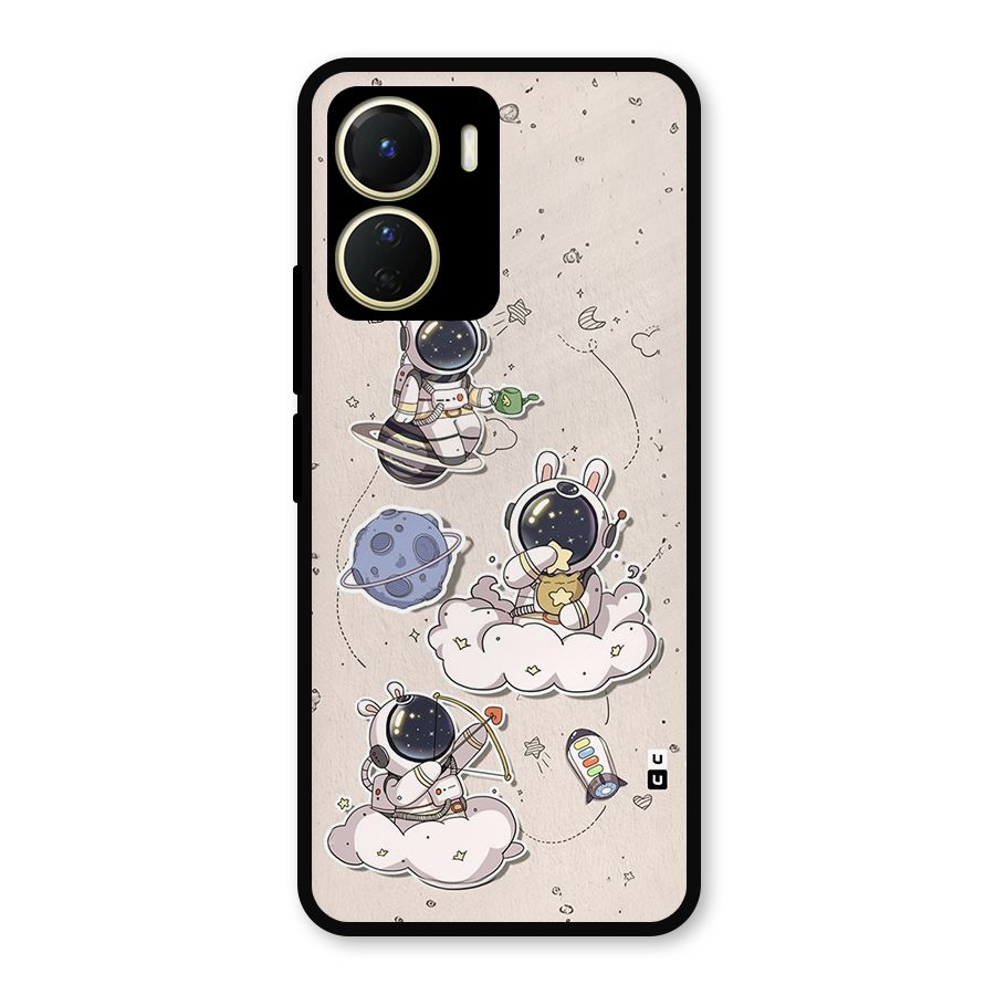 Lovely Astronaut Playing Metal Back Case for Vivo T2x