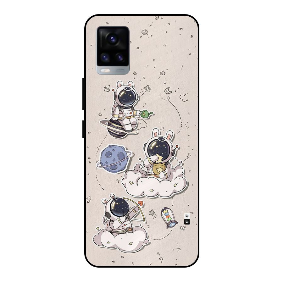 Lovely Astronaut Playing Metal Back Case for Vivo V20 2021