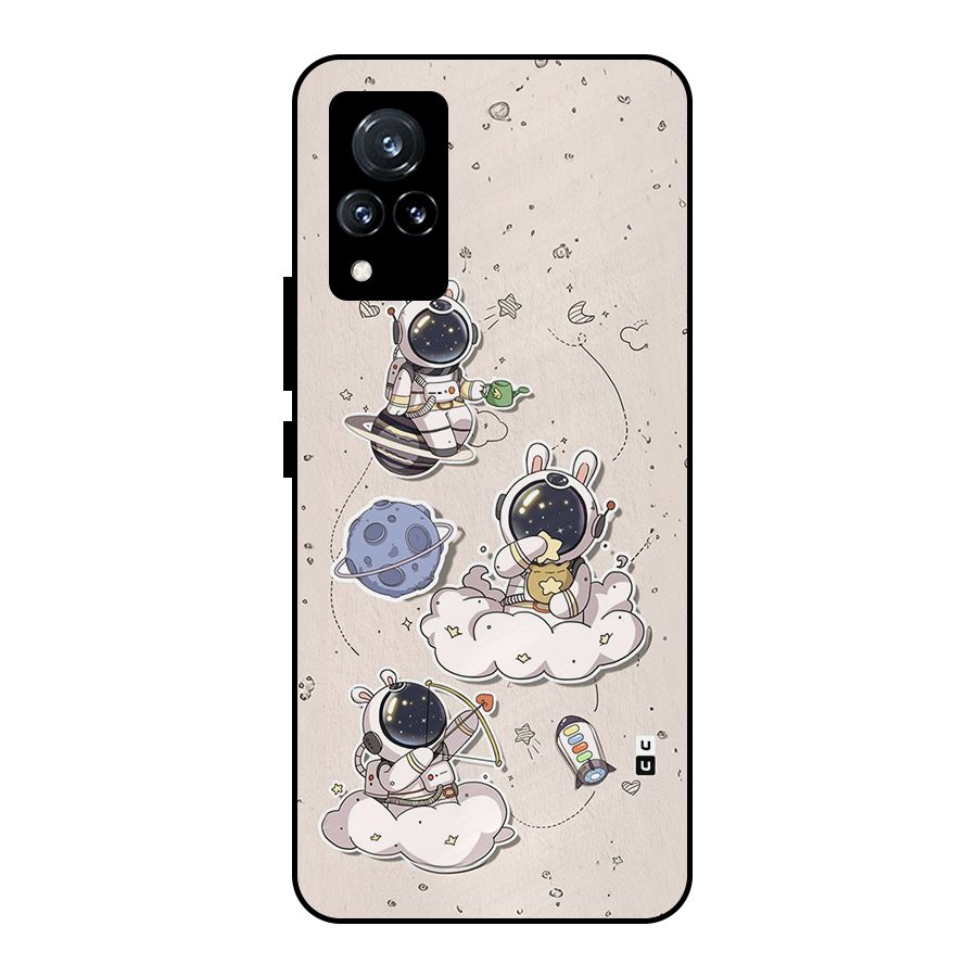 Lovely Astronaut Playing Metal Back Case for Vivo V21 5G