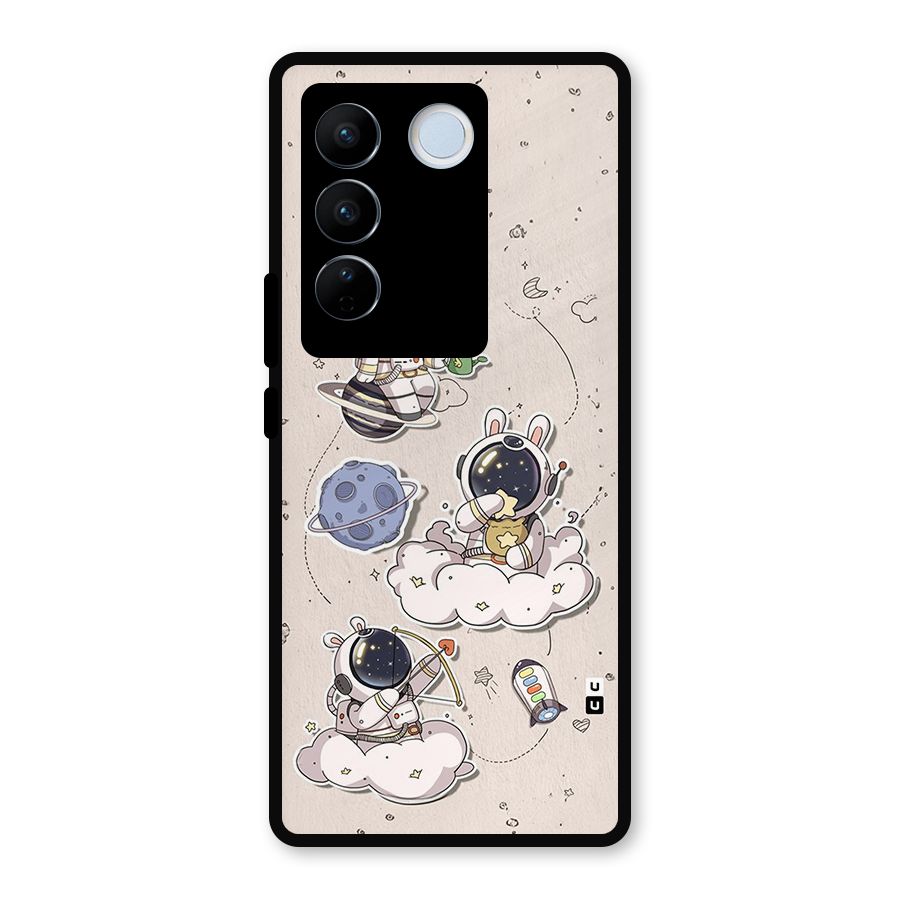 Lovely Astronaut Playing Metal Back Case for Vivo V27