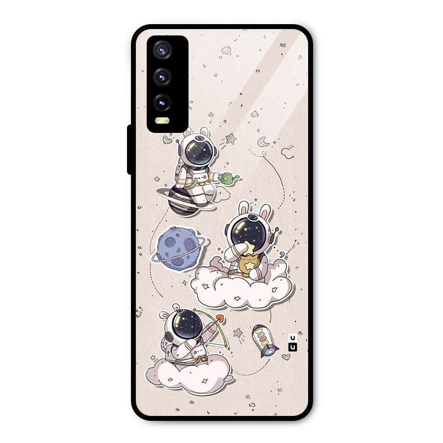Lovely Astronaut Playing Metal Back Case for Vivo Y20g