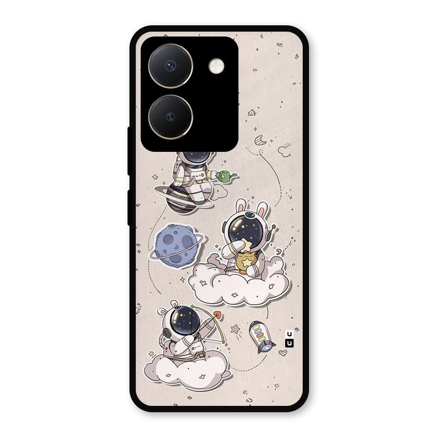Lovely Astronaut Playing Metal Back Case for Vivo Y36
