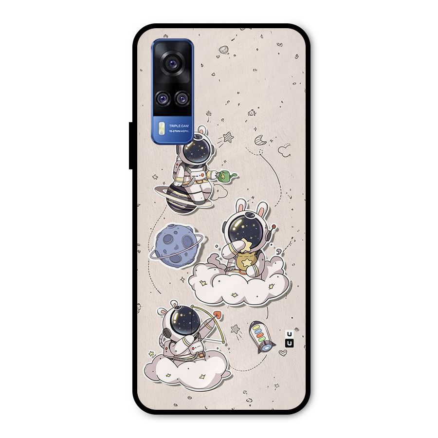 Lovely Astronaut Playing Metal Back Case for Vivo Y51A