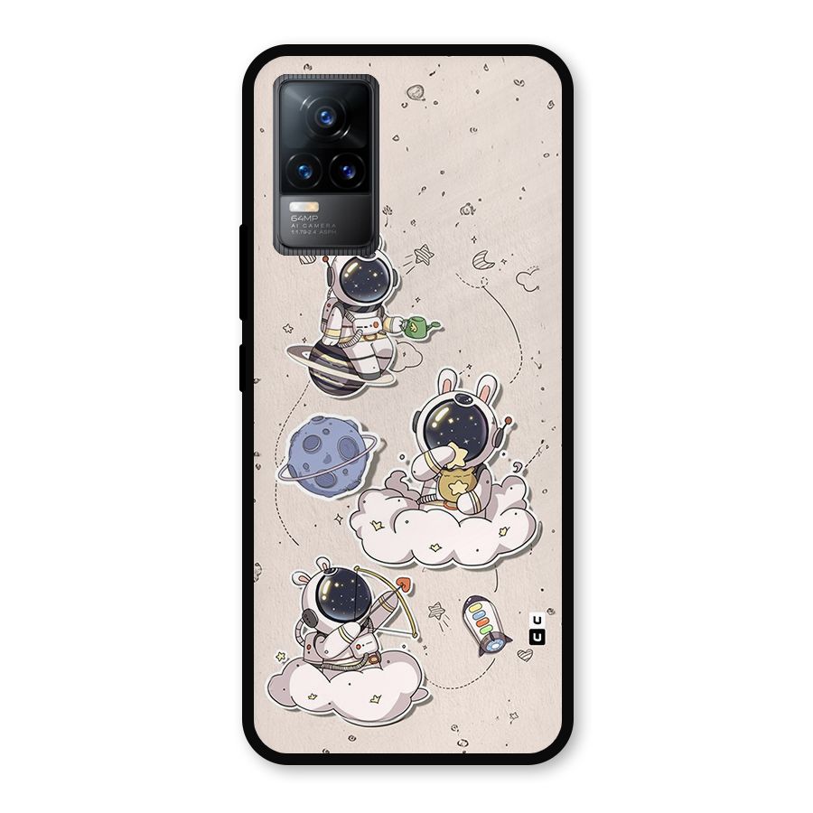 Lovely Astronaut Playing Metal Back Case for Vivo Y73