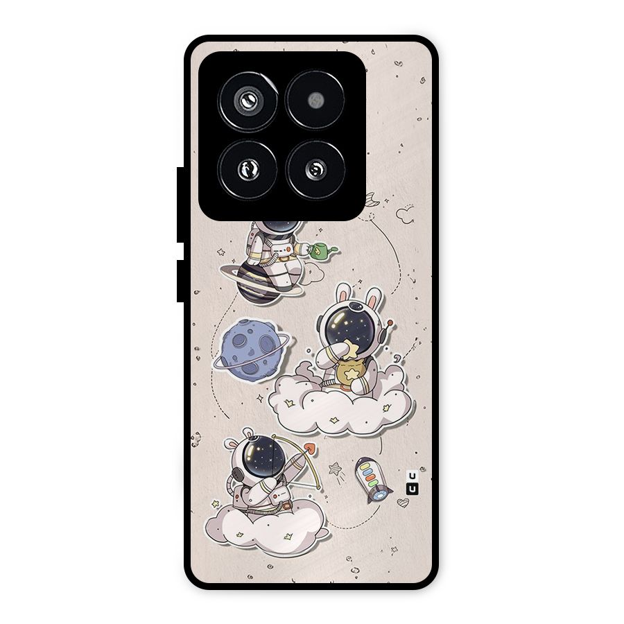 Lovely Astronaut Playing Metal Back Case for Xiaomi 14 Pro