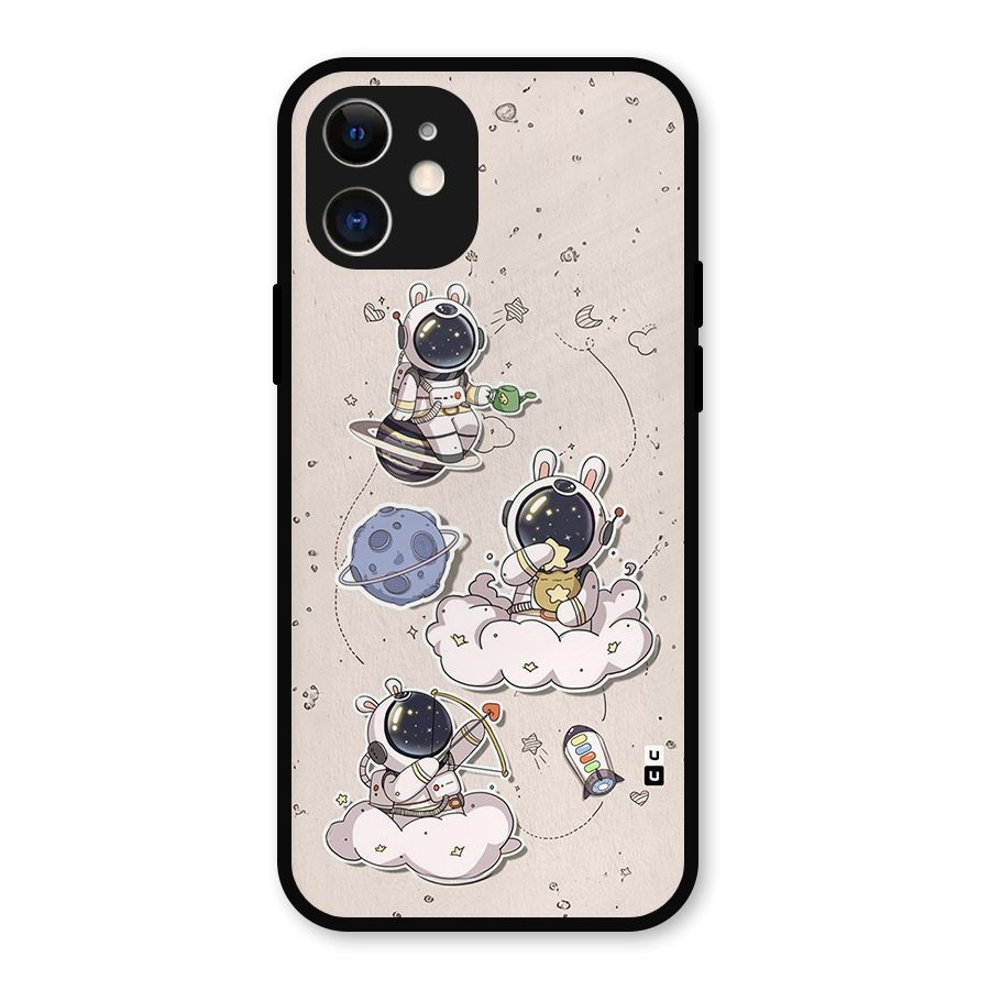 Lovely Astronaut Playing Metal Back Case for iPhone 12