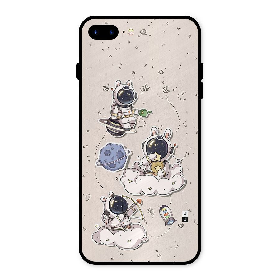 Lovely Astronaut Playing Metal Back Case for iPhone 7 Plus