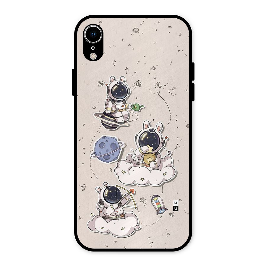 Lovely Astronaut Playing Metal Back Case for iPhone XR