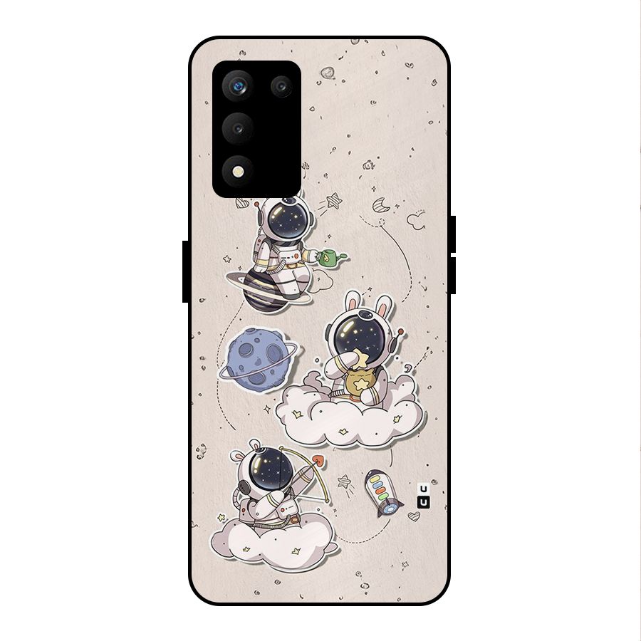 Lovely Astronaut Playing Metal Back Case for realme 9 5G SE