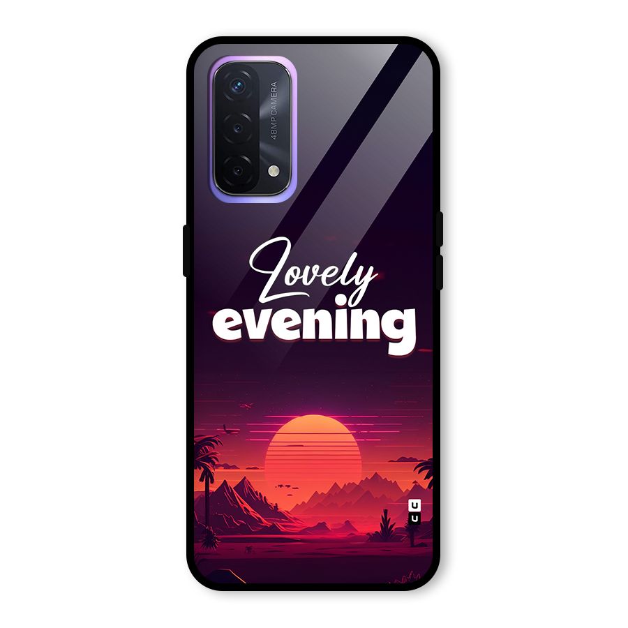 Lovely Evening Glass Back Case for Oppo A74 5G