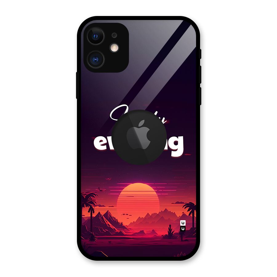 Lovely Evening Glass Back Case for iPhone 11 Logo Cut