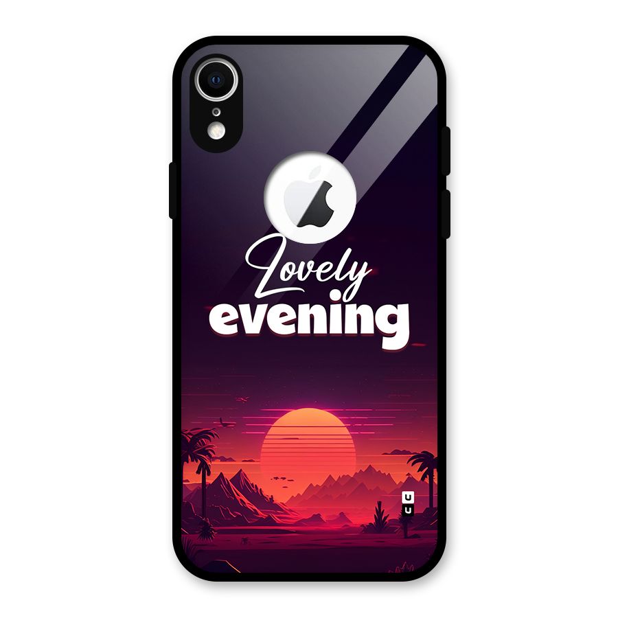 Lovely Evening Glass Back Case for iPhone XR Logo Cut