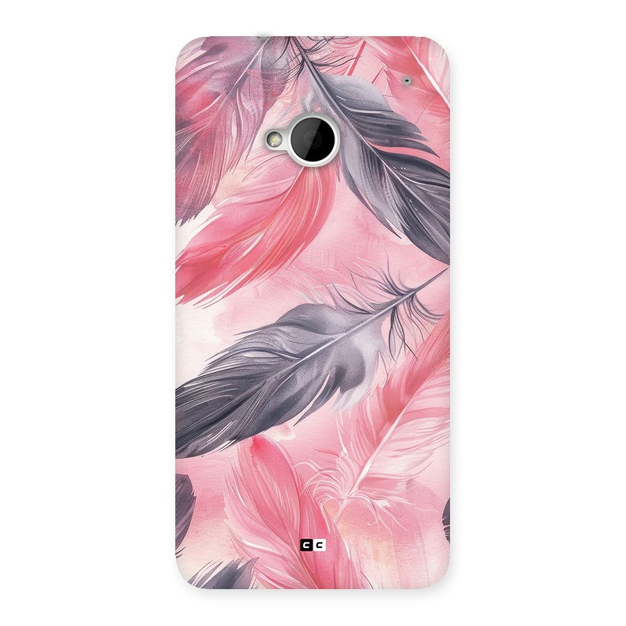 Lovely Feather Back Case for One M7 (Single Sim)