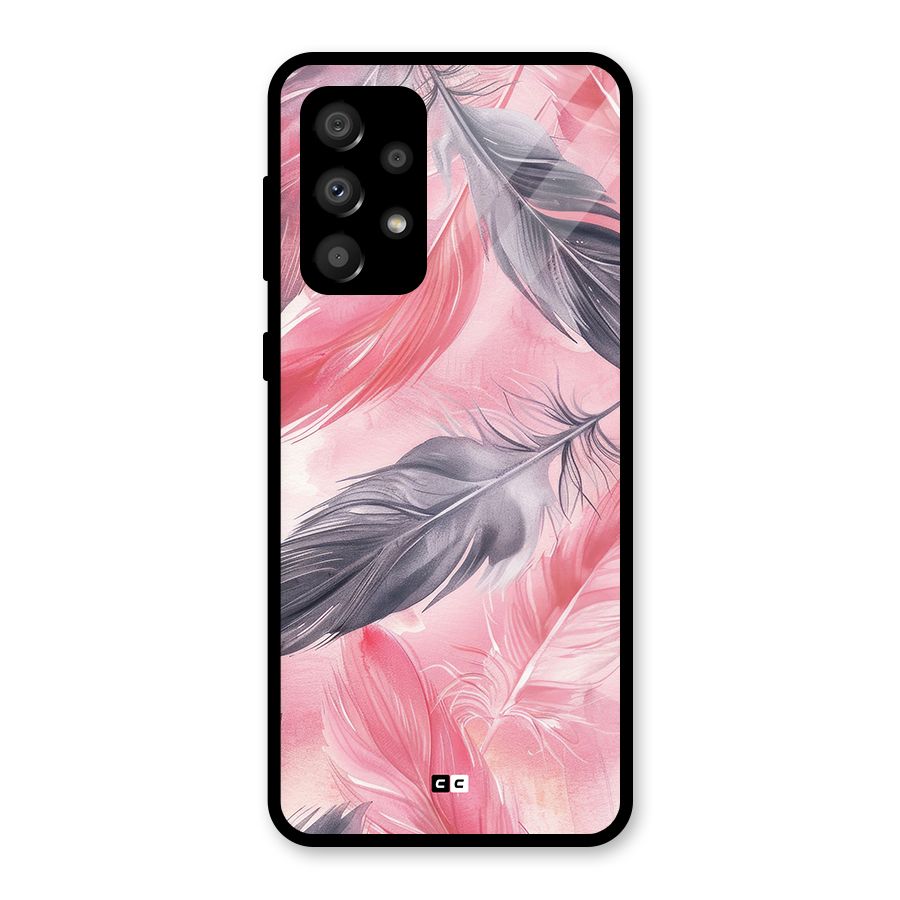 Lovely Feather Glass Back Case for Galaxy A32
