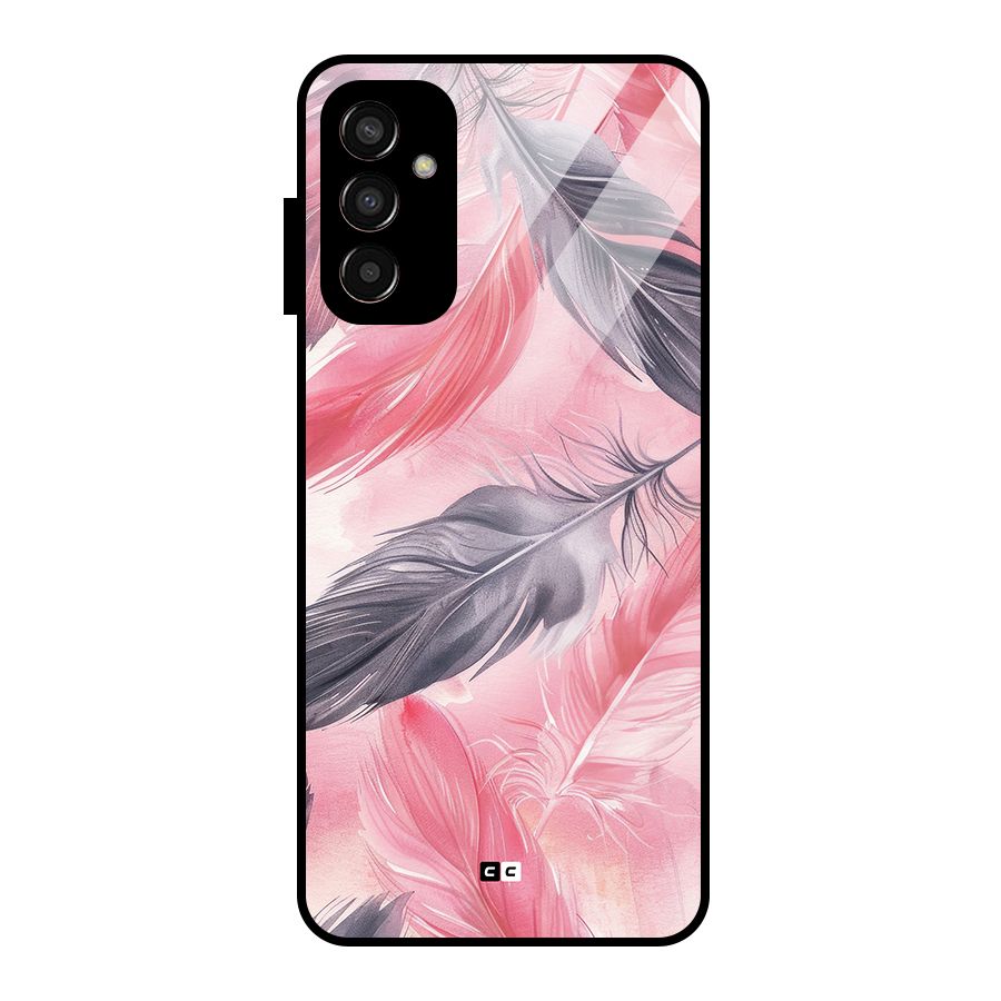 Lovely Feather Glass Back Case for Galaxy F13