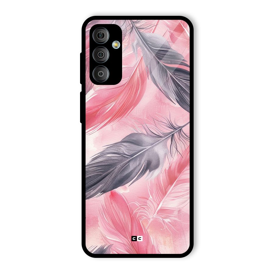 Lovely Feather Glass Back Case for Galaxy F23