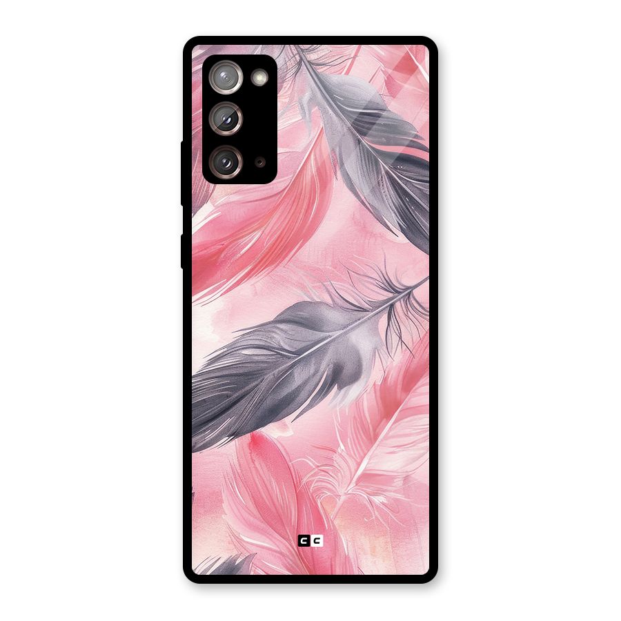 Lovely Feather Glass Back Case for Galaxy Note 20